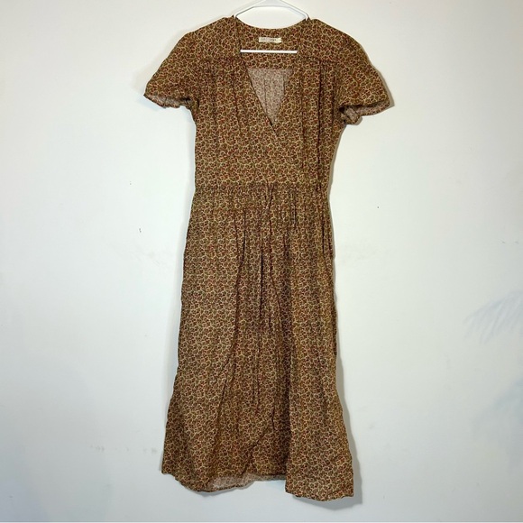 Christy Dawn (M) The Dawn Dress in Berry Dusty Red Printed Organic Cotton Midi - Picture 4 of 10